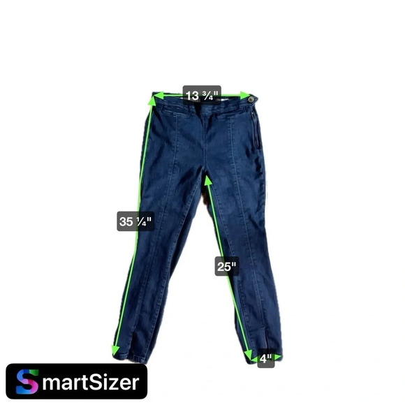 Anthropologie Pilcro & The Letterpress Blue Slit Front High Rise Skinny Jeans - Picture 2 of 11